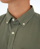 Camisa Casual 100% Algodão em Verde Seco