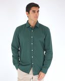 Camisa Casual 100% Algodão em Verde Escuro