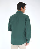 Camisa Casual 100% Algodão em Verde Escuro