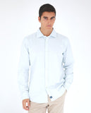 Camisa Casual 100% Algodão em Azul Claro