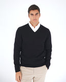 Dark Blue V Neck Sweater 100% Merino Wool