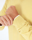 Camisola Decote em V 100% Lã Merino em Amarelo Claro