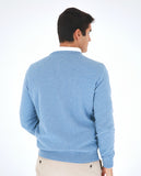 Light Blue V Neck Sweater 100% Wool