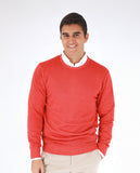 Dark Orange Crew Neck Sweater 100% Merino Wool