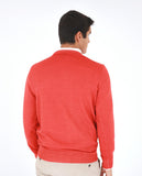 Dark Orange Crew Neck Sweater 100% Merino Wool