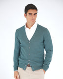 Petrol Green Cardigan 100% Merino Wool