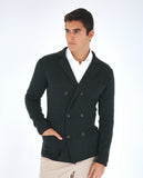 Dark Green Cardigan 100% Merino Wool