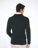 Casaco de Malha 100% Lã Merino em Verde Escuro
