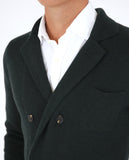 Dark Green Cardigan 100% Merino Wool