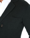 Casaco de Malha 100% Lã Merino em Verde Escuro