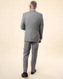 Traje Regular 100% Lana Micro Dibujo en Gris Oscuro