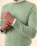 Green Crew Neck Sweater 100% Cashmere
