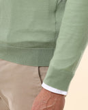 Green Crew Neck Sweater 100% Cashmere