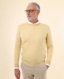 Light Yellow Crew Neck Sweater 100% Cashmere