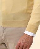 Light Yellow Crew Neck Sweater 100% Cashmere