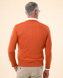 Dark Orange Crew Neck Sweater 100% Cashmere