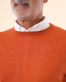 Camisola 100% Caxemira em Cor de Laranja Escuro
