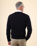 Dark Blue Cardigan 100% Merino Wool