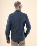 Camisa Casual 100% Algodón en Azul Oscuro