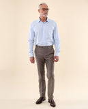 Brown Classic Trousers Soft Slim 100% Flece wool