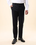 Dark Blue Classic Trousers Soft Slim 100% Flece wool