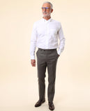 Dark Brown Classic Trousers Soft Slim 100% Wool