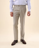 Light Beige Classic Trousers Regular 100% Flece wool