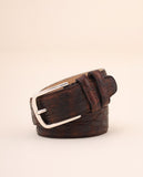 Dark Brown Casual Belt 100% Crocodile Leather