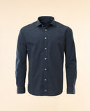 Camisa Casual 100% Algodón en Azul Oscuro