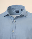 Camisa Casual 100% Algodão em Azul Claro