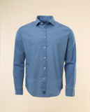 Camisa Casual 100% Algodón en Azul