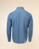 Camisa Casual 100% Algodón en Azul