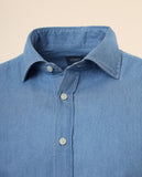 Camisa Casual 100% Algodón en Azul