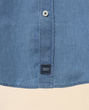 Camisa Casual 100% Algodón en Azul
