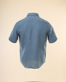 Camisa Casual 100% Lino en Azul