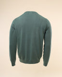 Green V Neck Sweater 100% Cotton