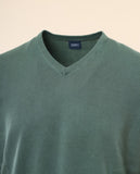 Green V Neck Sweater 100% Cotton