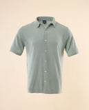 Camisa Casual de Malha 100% Algodão em Verde Claro