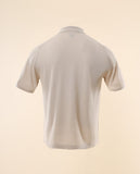Camisa Casual de Malha 100% Algodão em Bege Claro