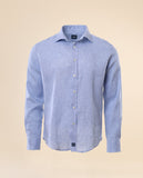 Camisa Casual 100% Linho em Azul