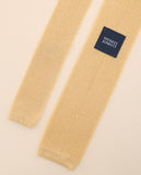 Light Yellow Knitted Tie 100% Silk