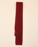 Dark Red Knitted Tie 100% Silk