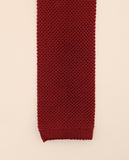 Dark Red Knitted Tie 100% Silk