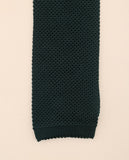 Dark Green Knitted Tie 100% Silk