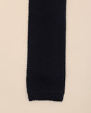 Dark Blue Knitted Tie 100% Silk
