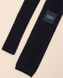 Dark Blue Knitted Tie 100% Silk