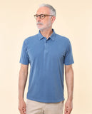 Polo Jersey Manga Curta em Azul