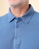 Blue Short Sleeve Jersey Polo