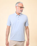 Polo Jersey Manga Curta em Azul Claro