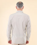 Camisa Casual 100% Algodón en Gris Claro